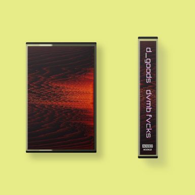 d_goods - dvmb fvcks Cassette tape with abstract red and black design on a yellow background.